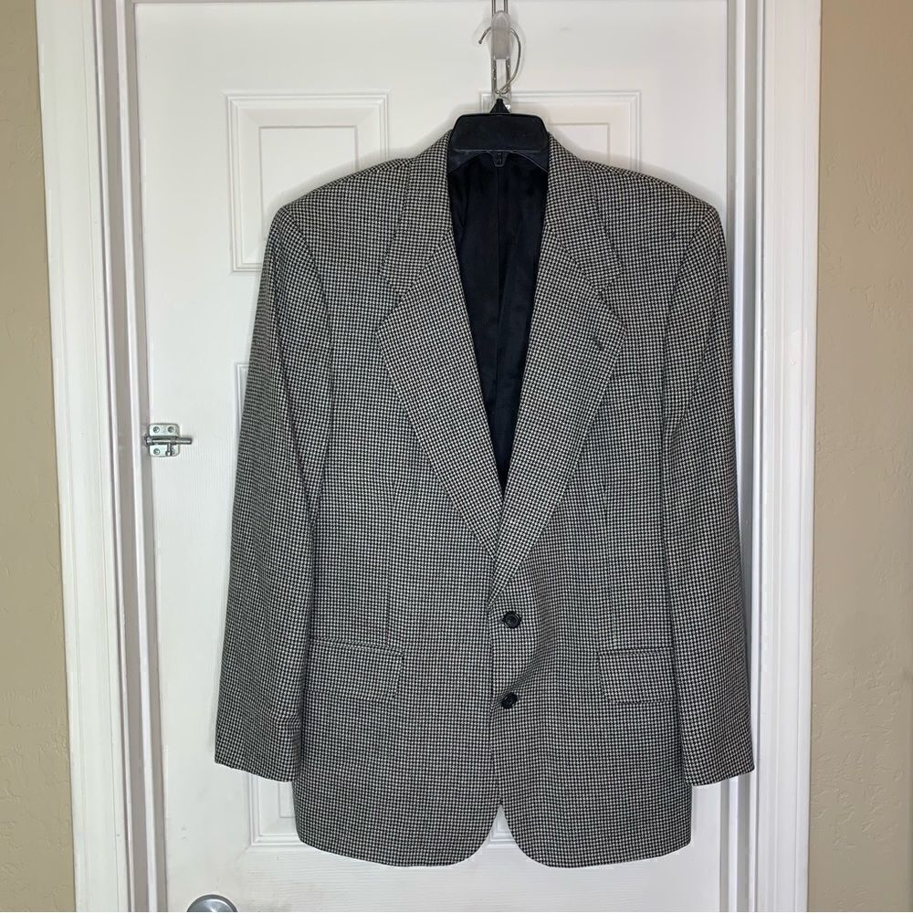Oscar De La Renta Jacket Black & White Check Size 42R